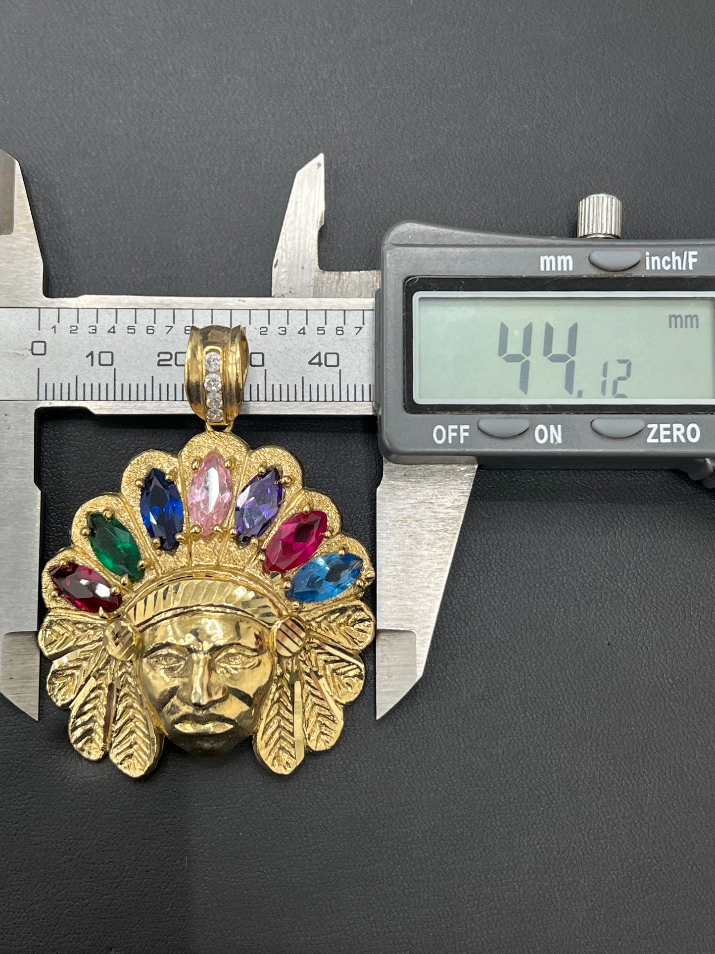 Gold 10k Indian pendant Cz