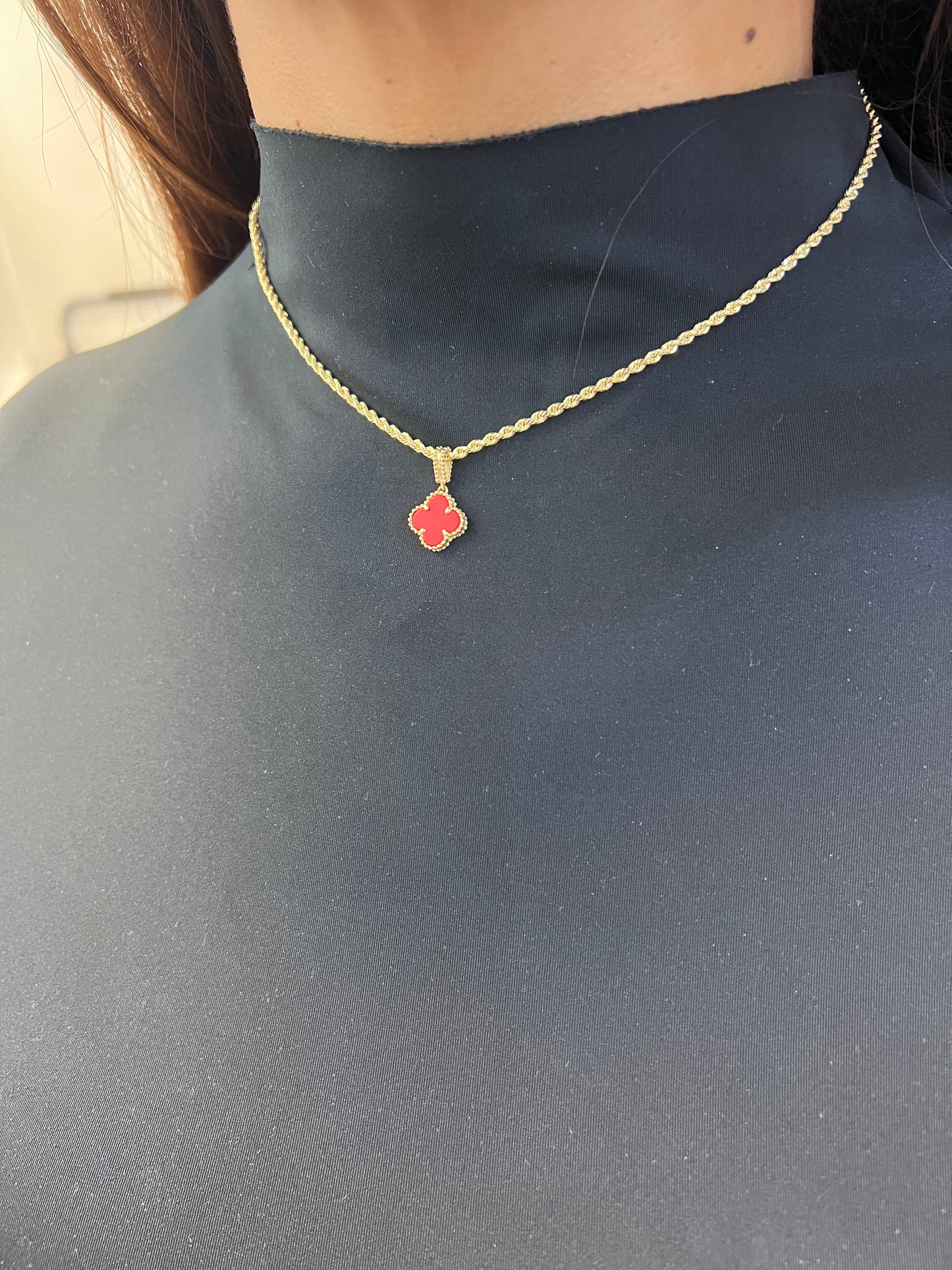 Rope Chain con Trebol Oro 10k