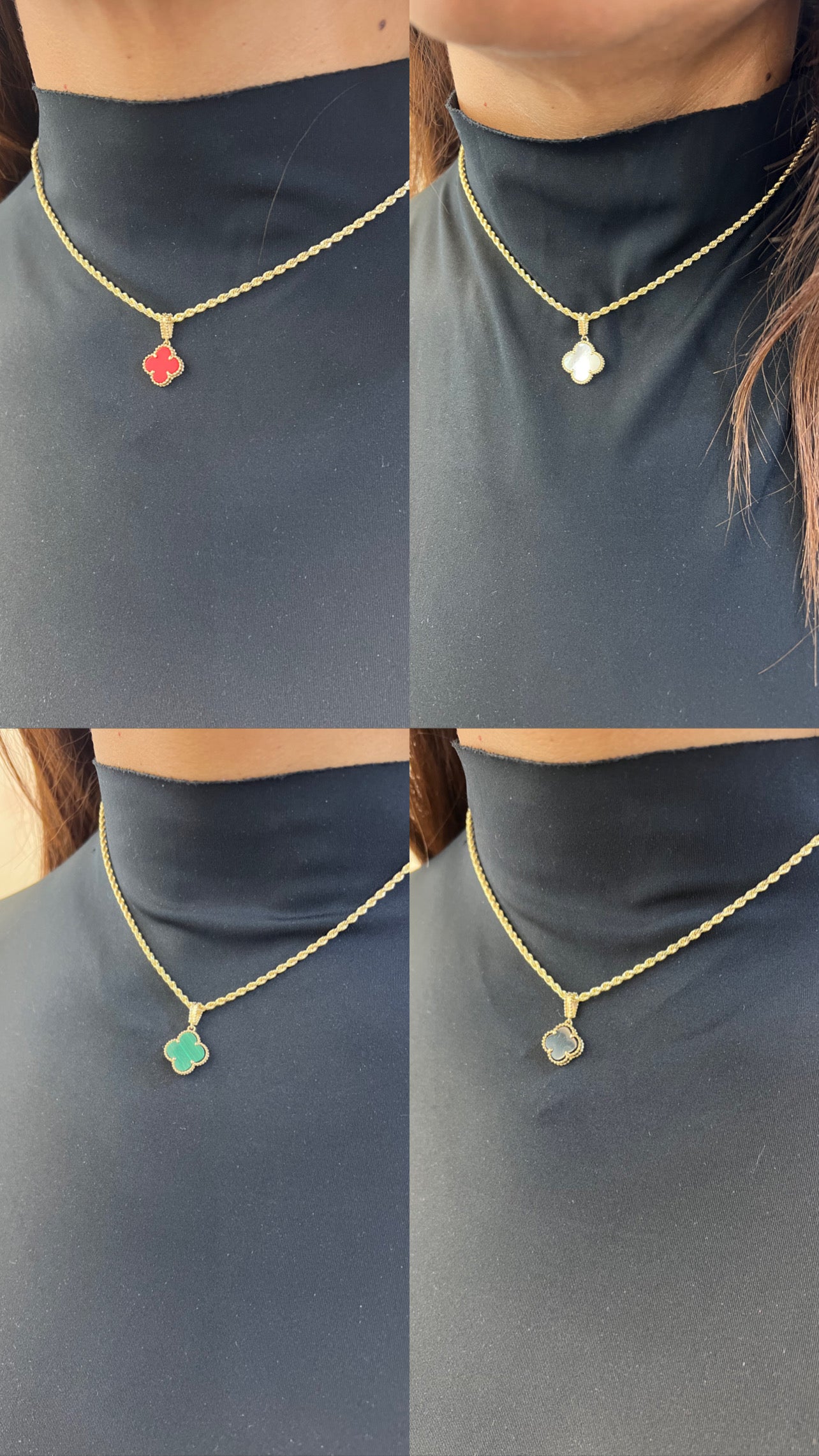 Rope Chain con Trebol Oro 10k