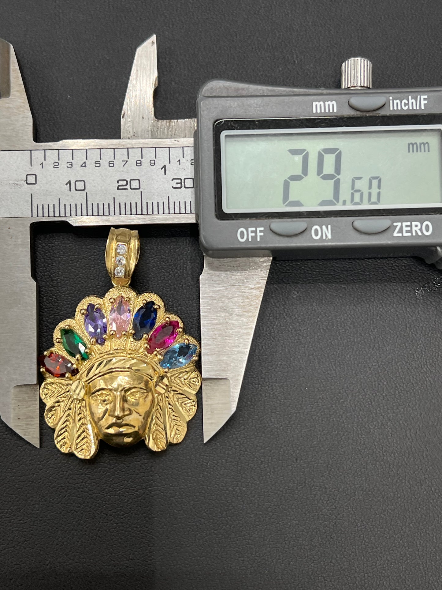Gold 10k Indian pendant Cz