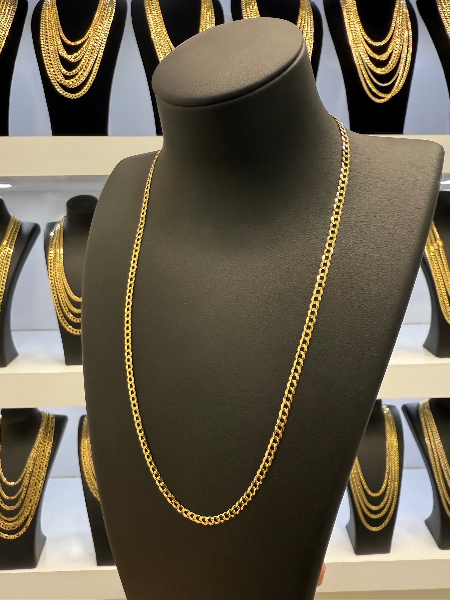 Solid 10k Curb Chain 3mm 16”