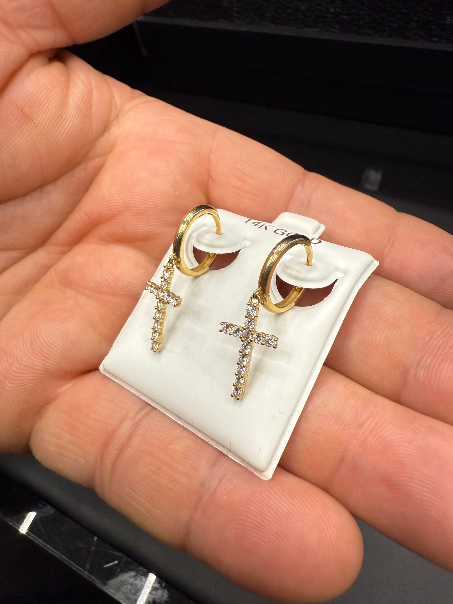Gold 14k Earrings Cz