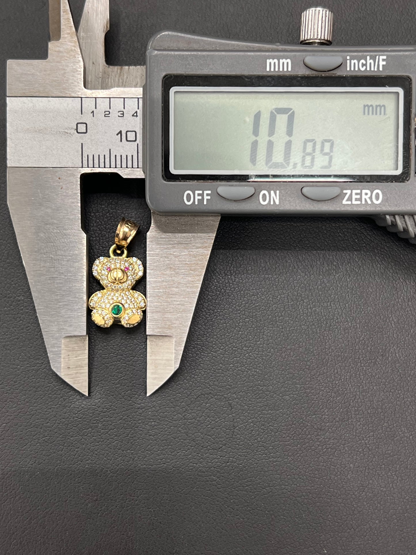 Gold 10k bear pendant Cz