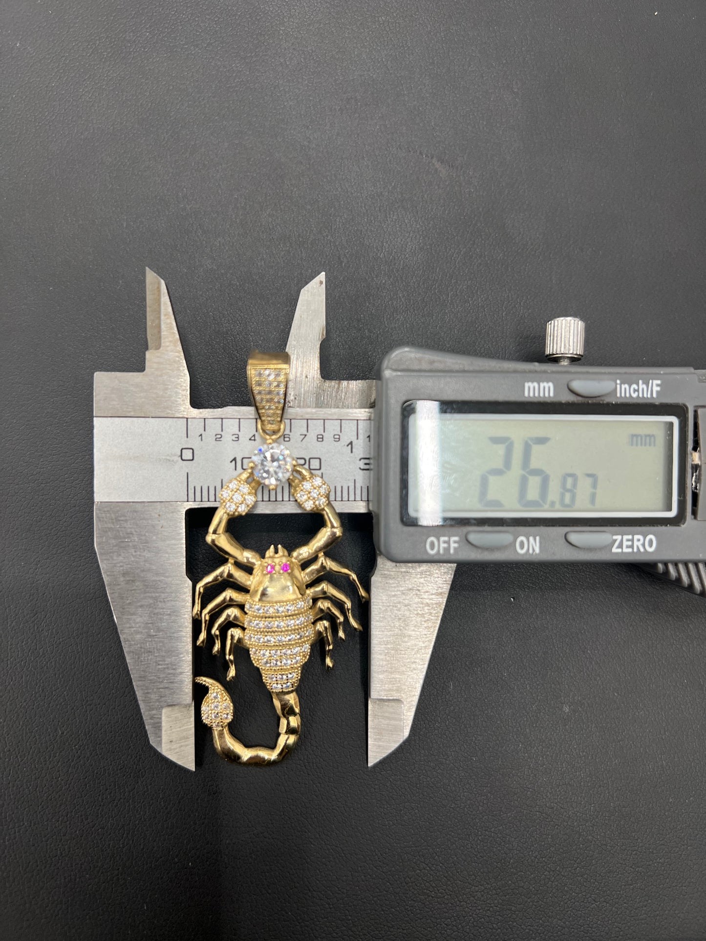 Gold 10k Scorpion Pendant Cz
