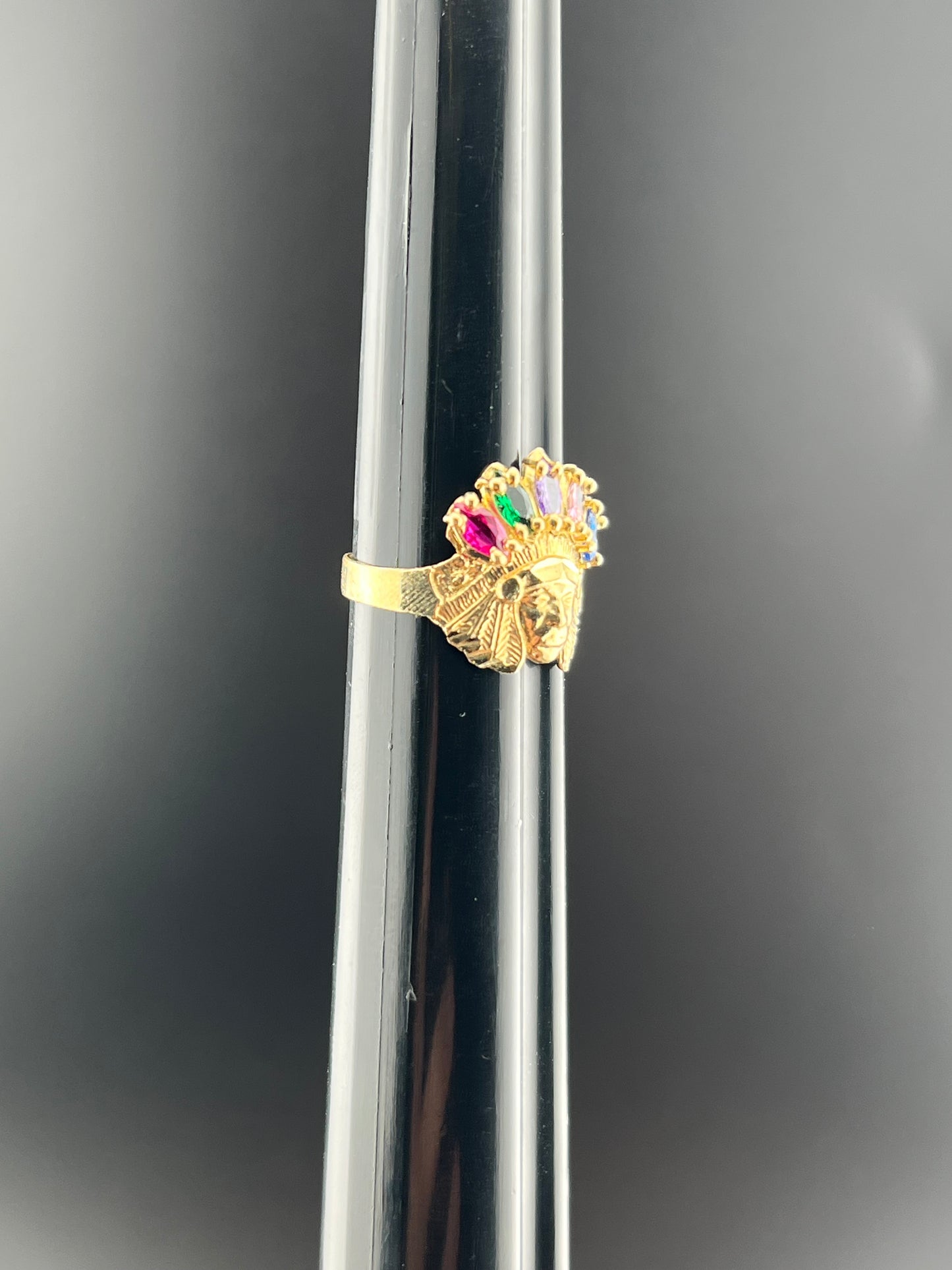 Gold 10k Indian ring Cz