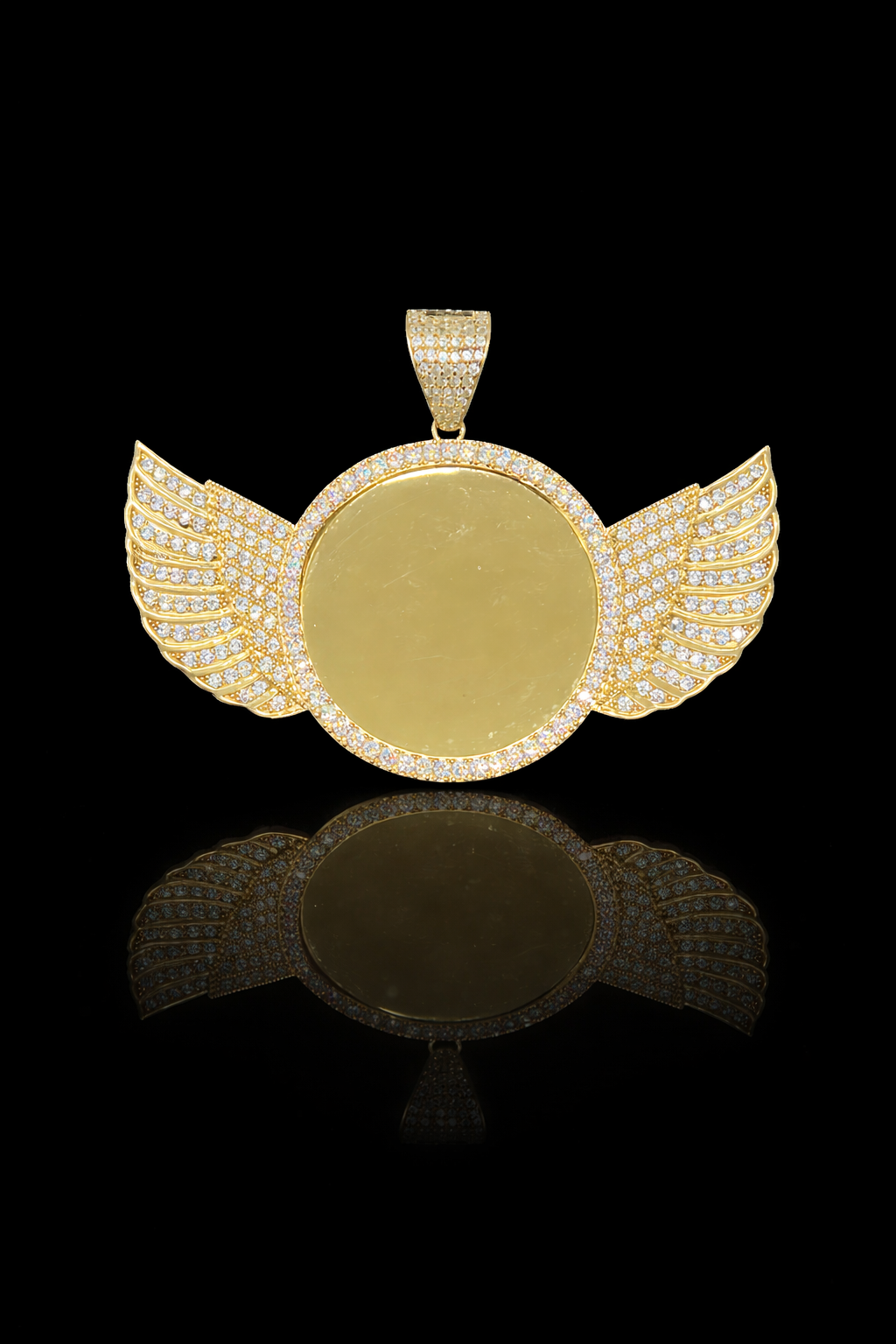 Gold 10k Portrait Pendant Cz