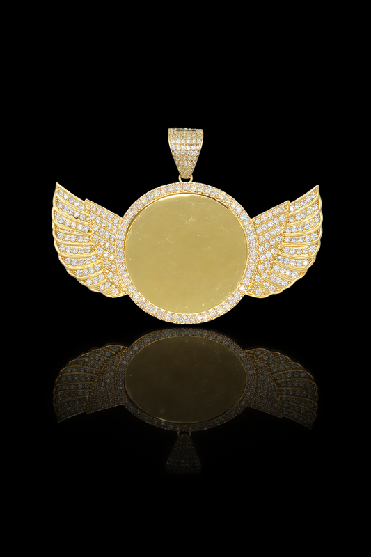 Gold 10k Portrait Pendant Cz