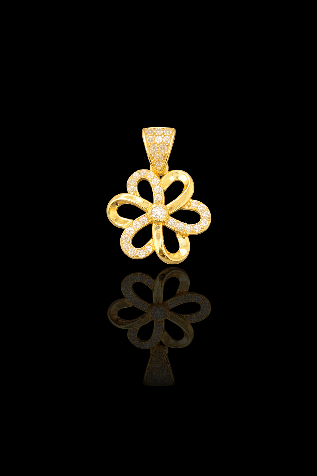 Gold 10k flower pendant Cz