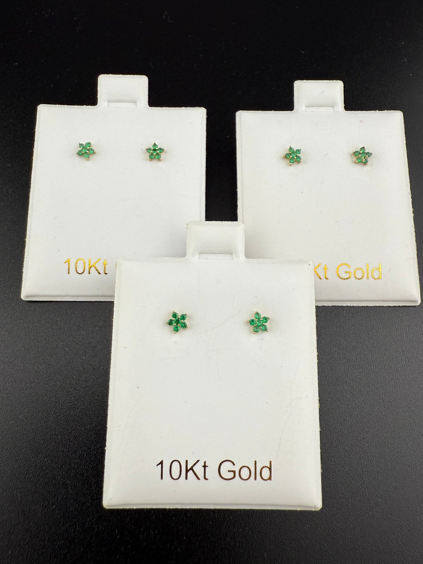 Gold 10k Screw-back Earrings Cz