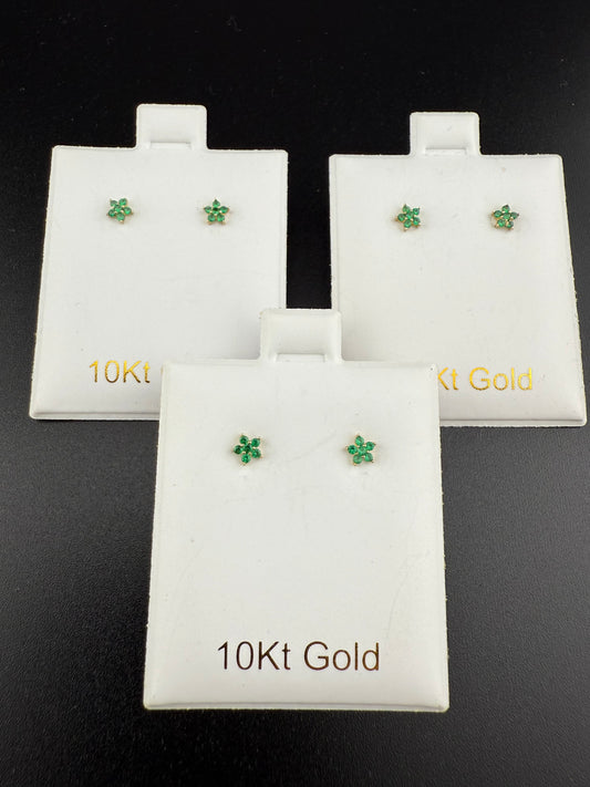 Gold 10k Screw-back Earrings Cz