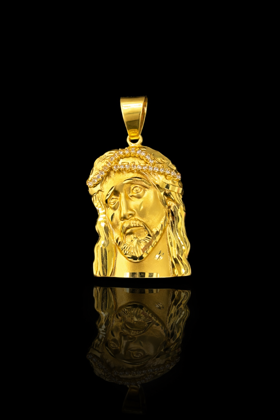 Gold 10k Jesus Pendant Cz