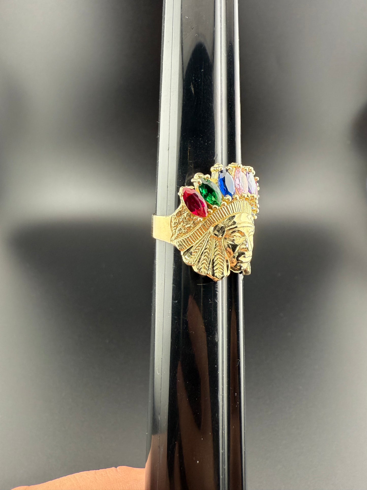 Gold 10k Indian ring Cz