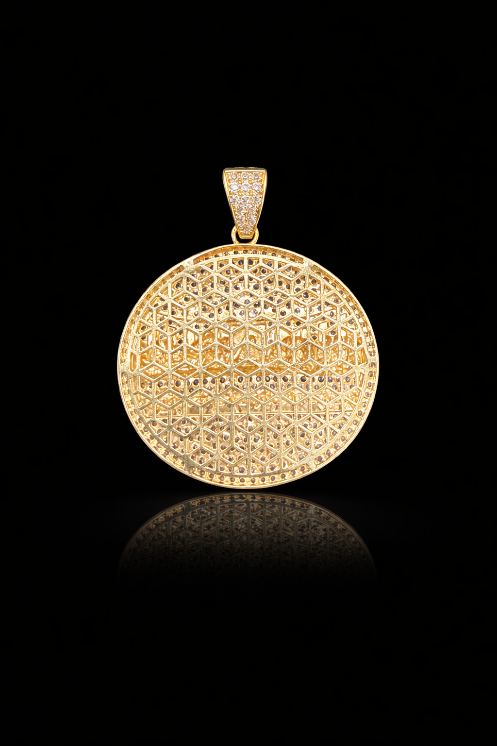 Gold 14k Last Supper Pendant Cz