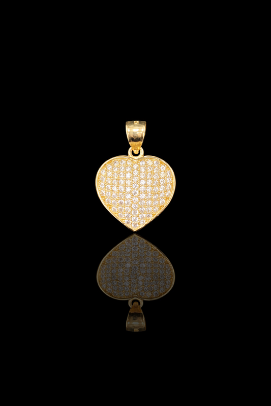 Gold 10k heart Pendant Cz