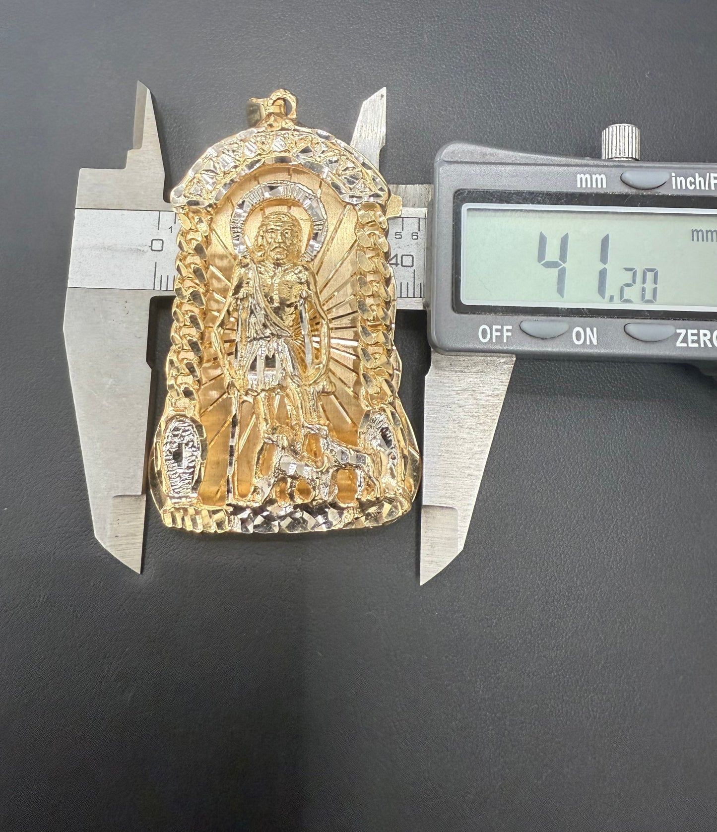Solid Gold 10k Pendant Saint Lazarus 3D