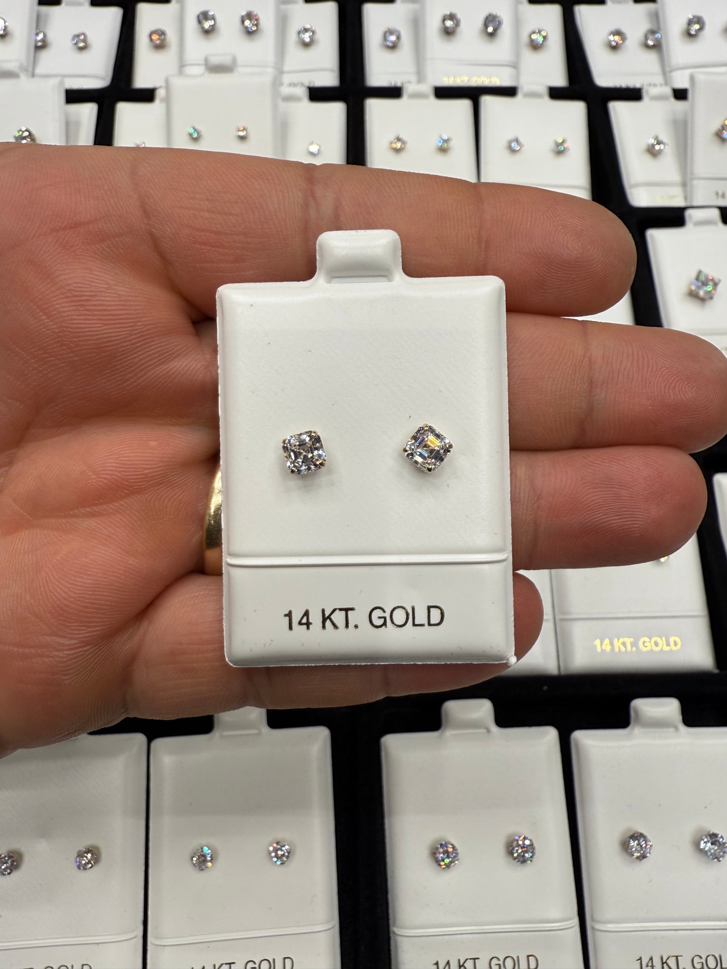 Gold 14k Earrings Cz 5mm