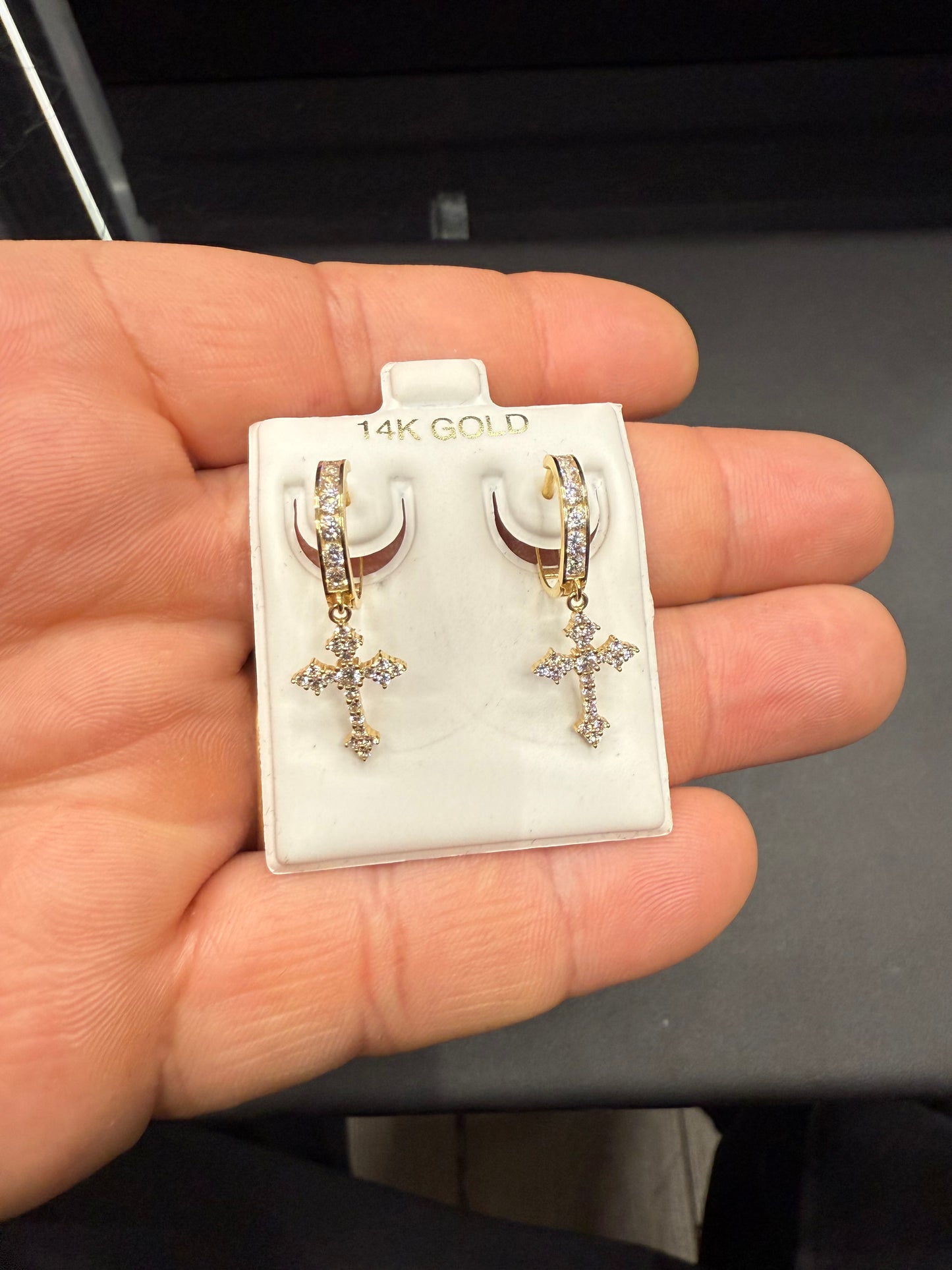 Gold 14k Earrings Cz