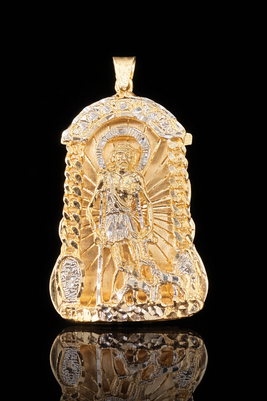 Solid Gold 10k Pendant Saint Lazarus 3D
