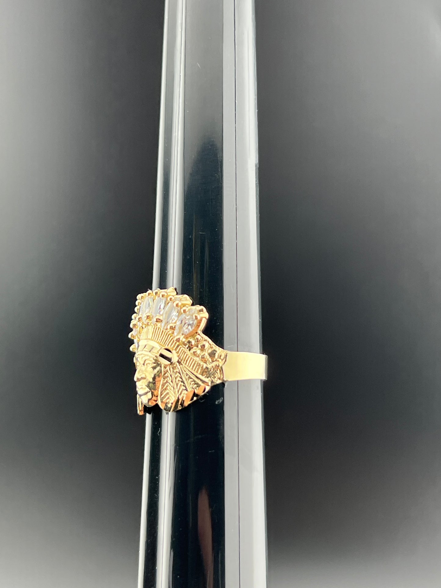 Gold 10k Indian ring Cz