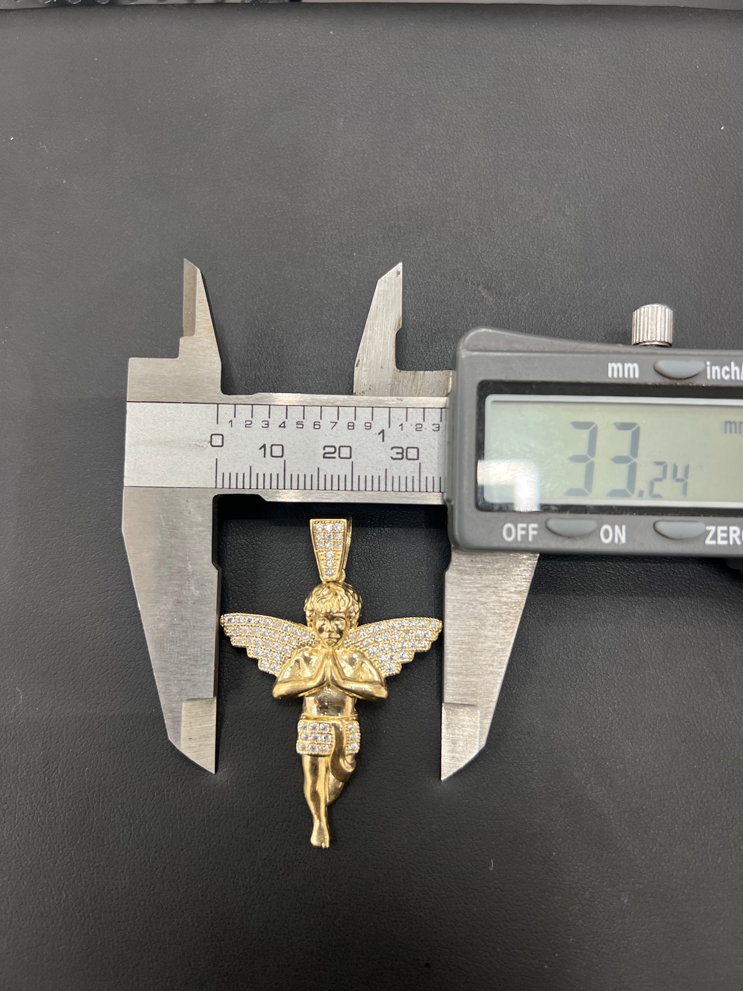 Gold 10k Angel pendant Cz