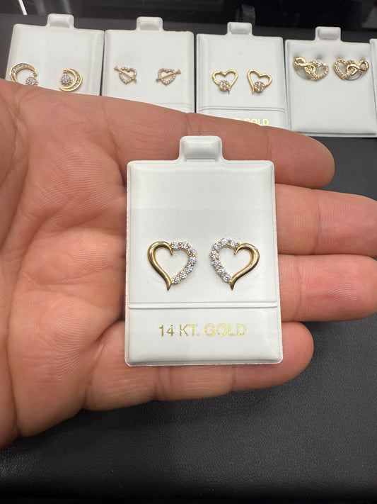 Gold 14k Earrings Cz