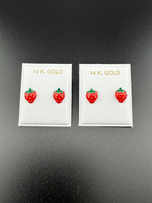 Gold 14k Screw-back earrings Cz