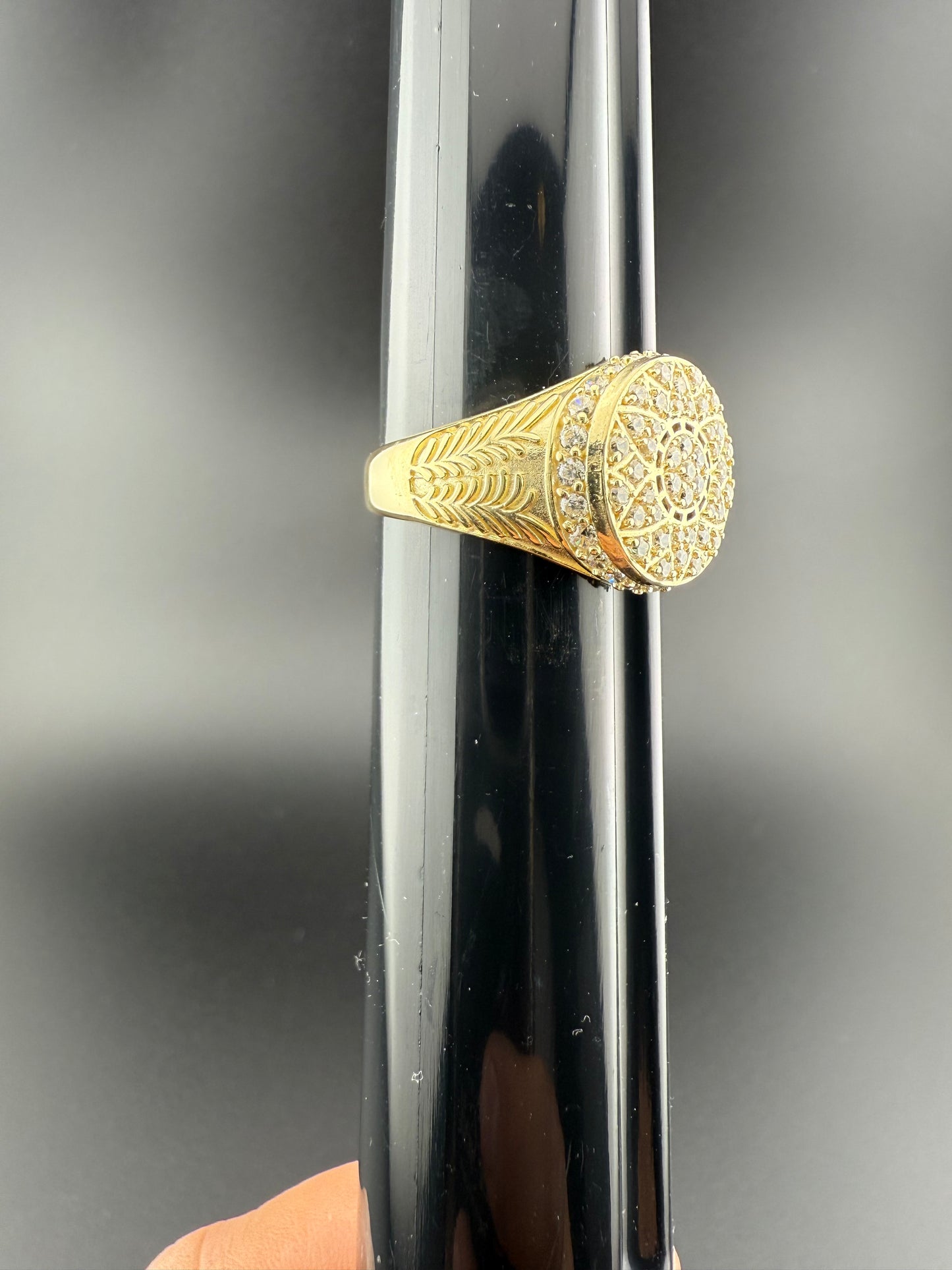 Gold 10k Mens Fancy Cz Ring