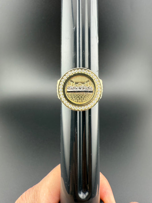 Gold 10k Last Supper Ring Cz
