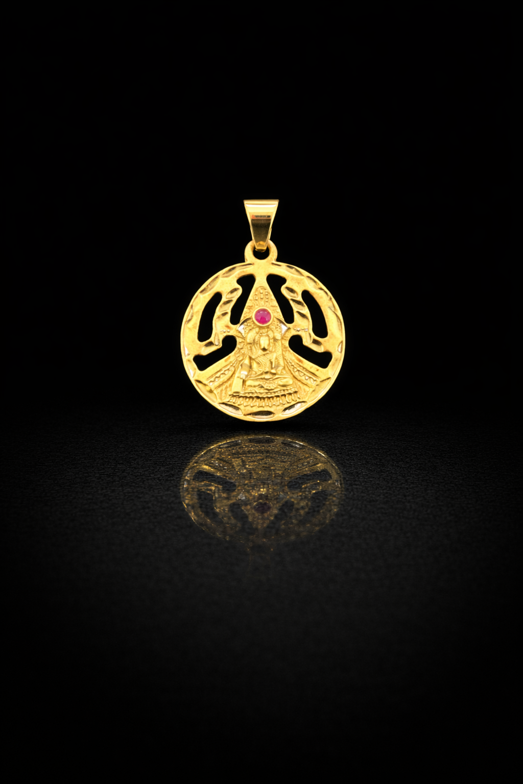 Gold 14k St Barbara Pendant Cz