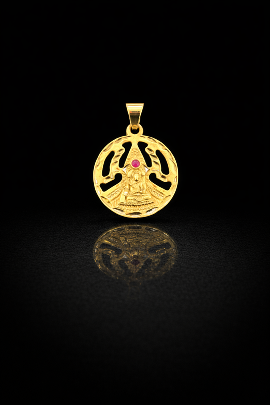 Gold 14k St Barbara Pendant Cz