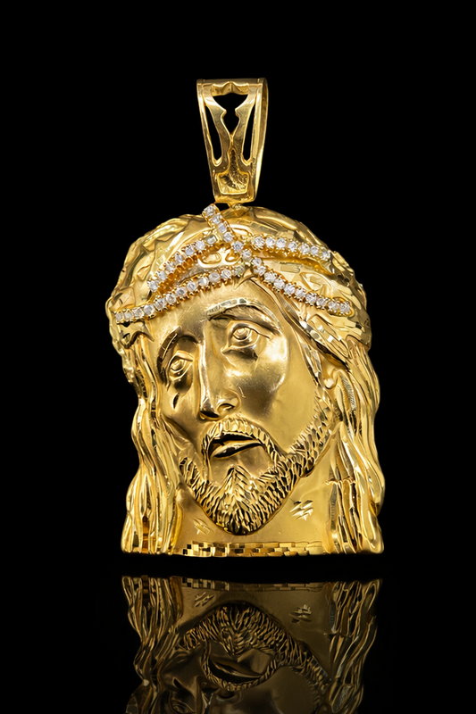 Gold 10k Jesus Pendant Cz