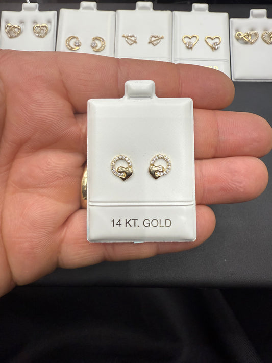 Gold 14k Earrings Cz