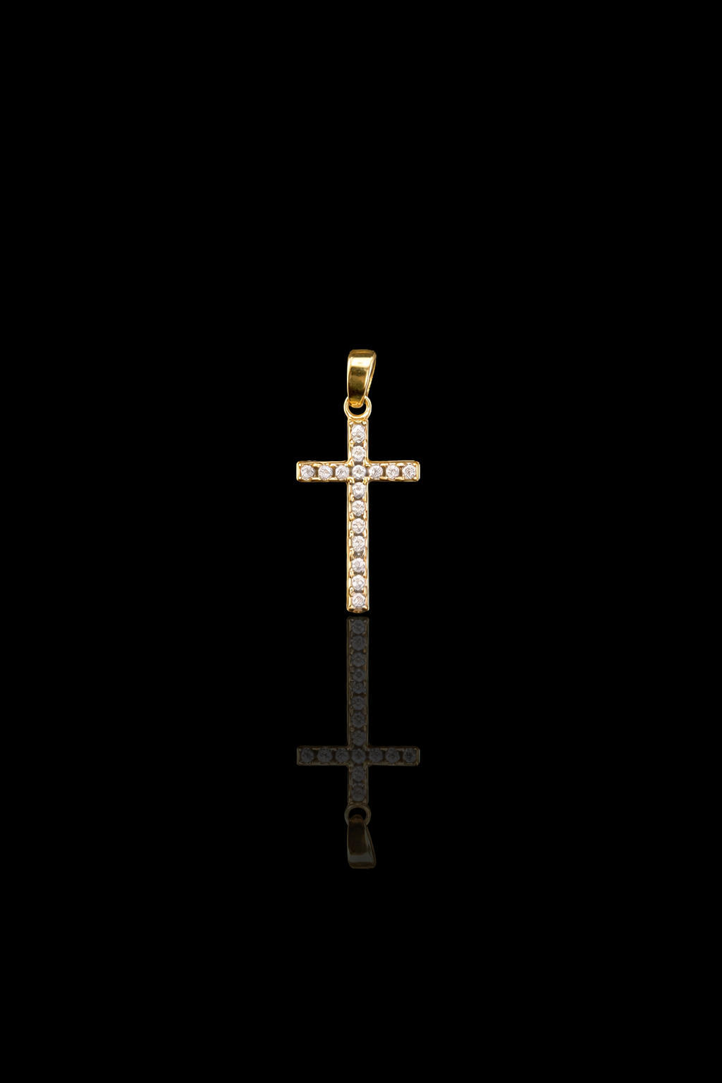 Gold 14k Cross pendant Cz