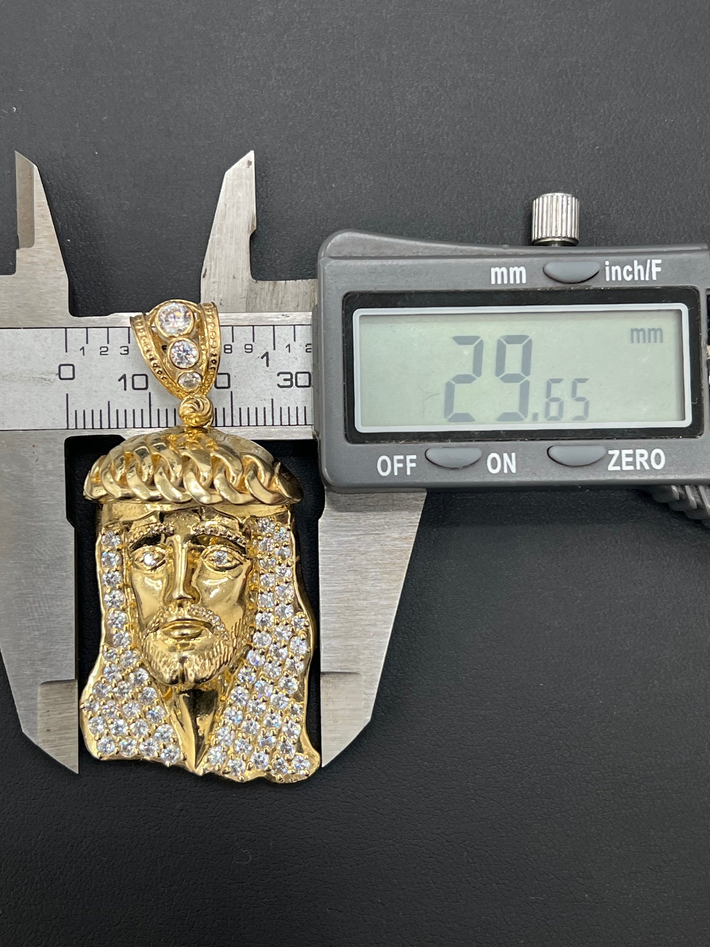 Gold 14k Jesus Pendant Cz
