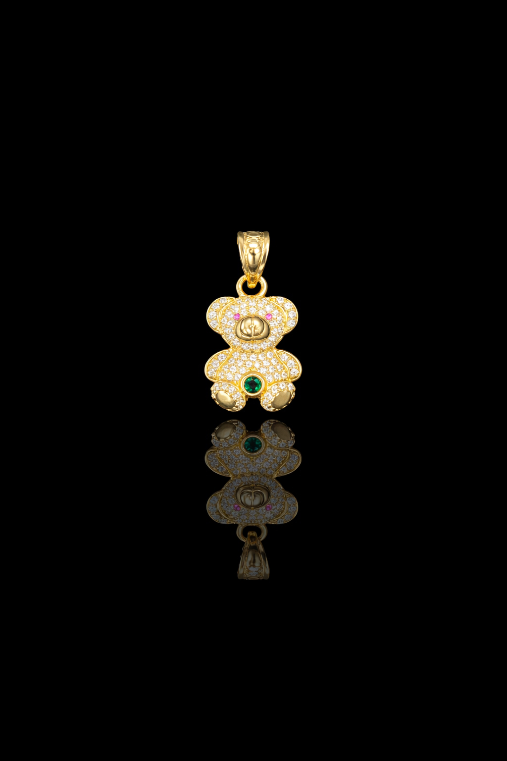 Gold 10k bear pendant Cz