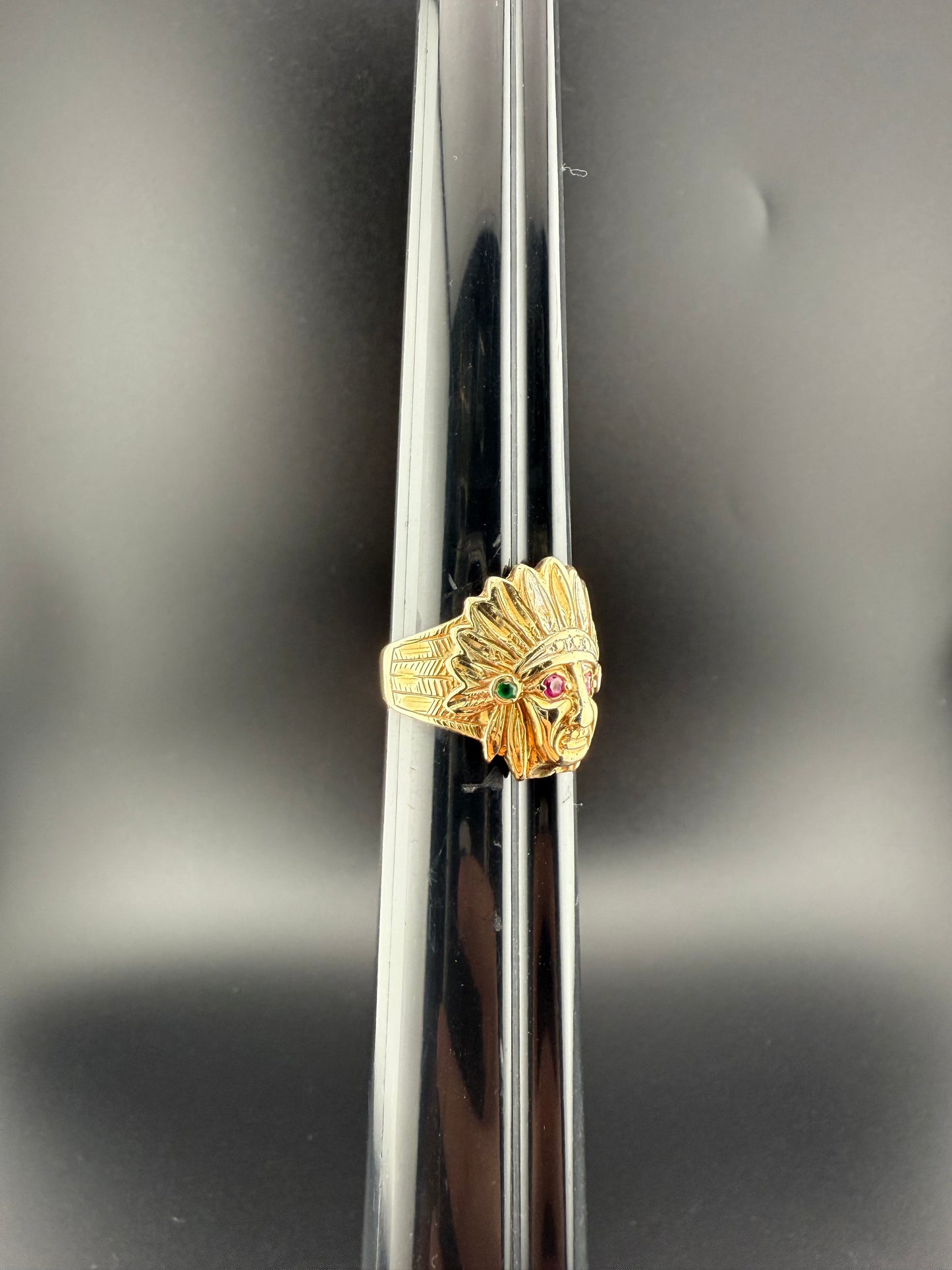 Gold 10k Indian ring Cz