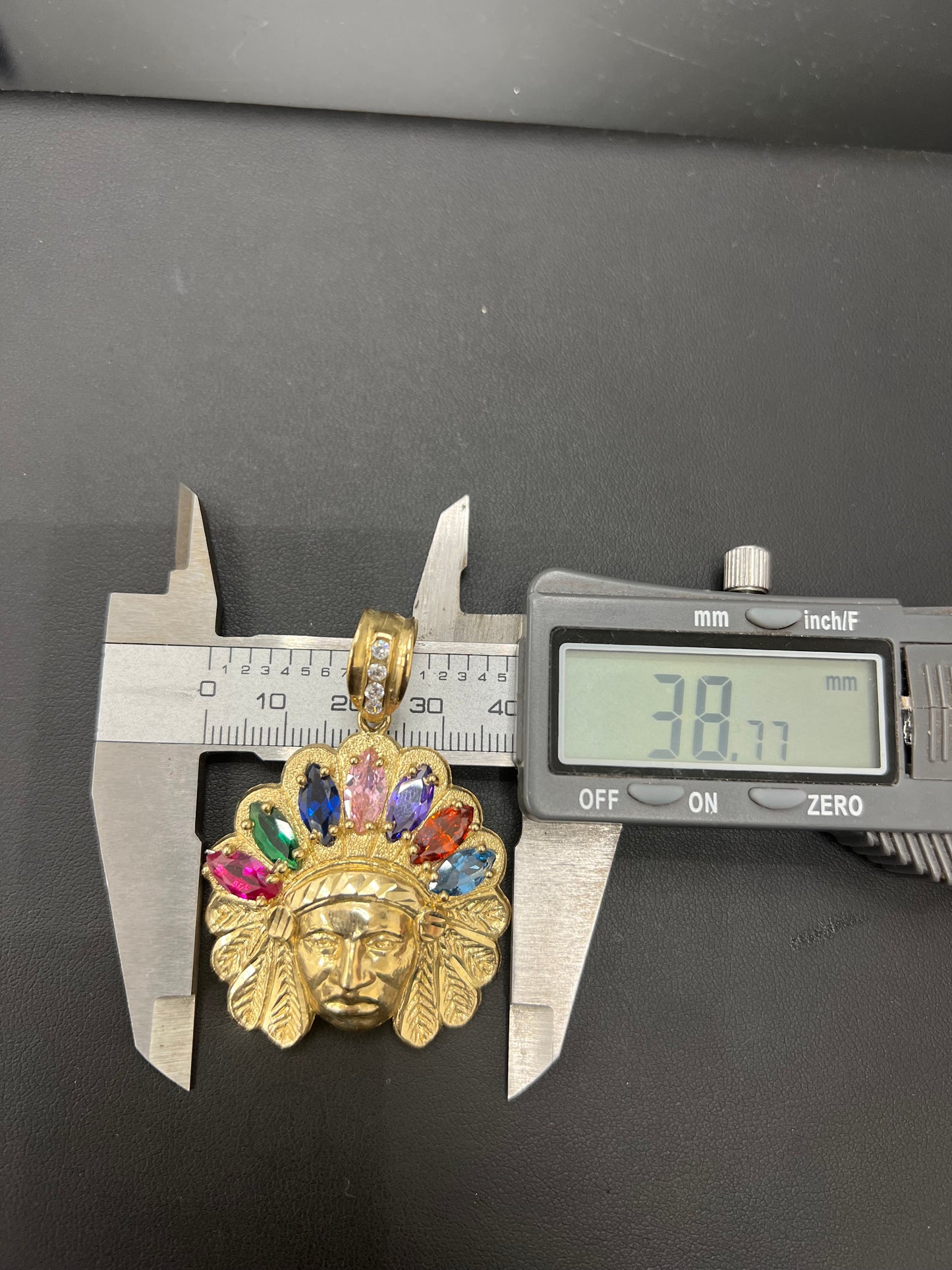 Gold 10k Indian pendant Cz