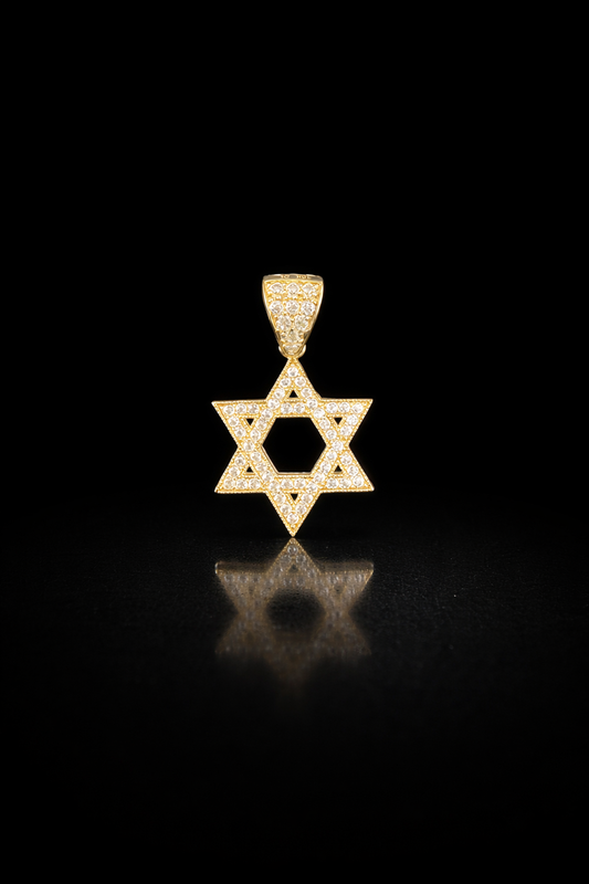Gold 10k Pendant Estrella de David Cz