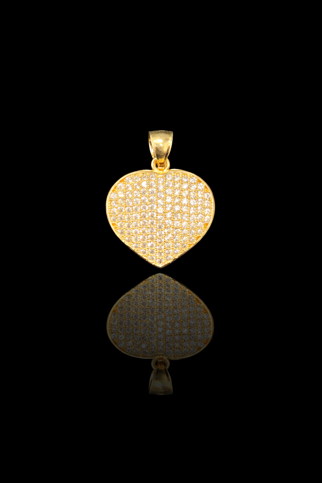 Gold 10k heart pendant Cz