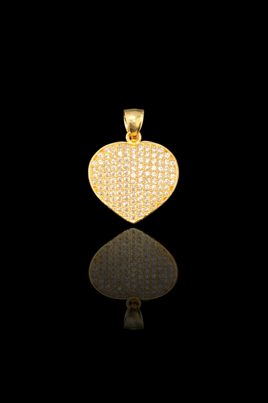 Gold 10k heart pendant Cz