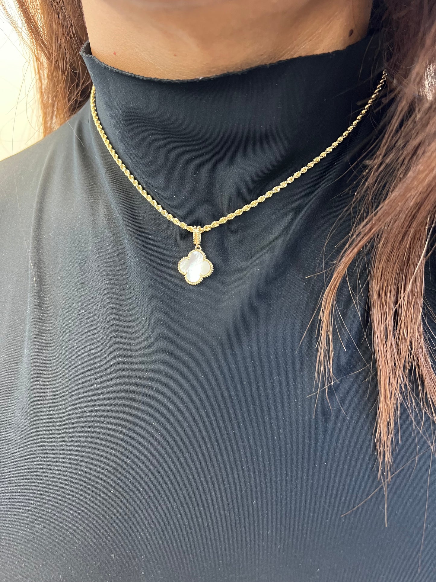 Rope Chain con Trebol Oro 10k