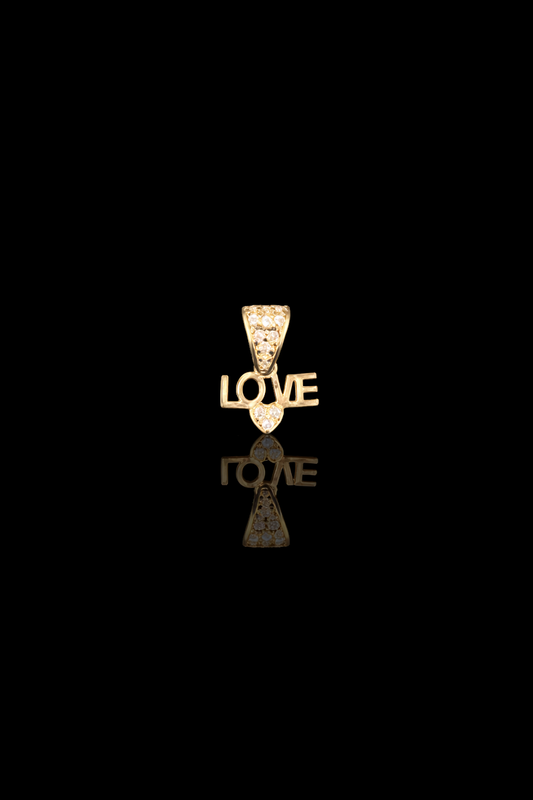 Gold 10k pendant love Cz