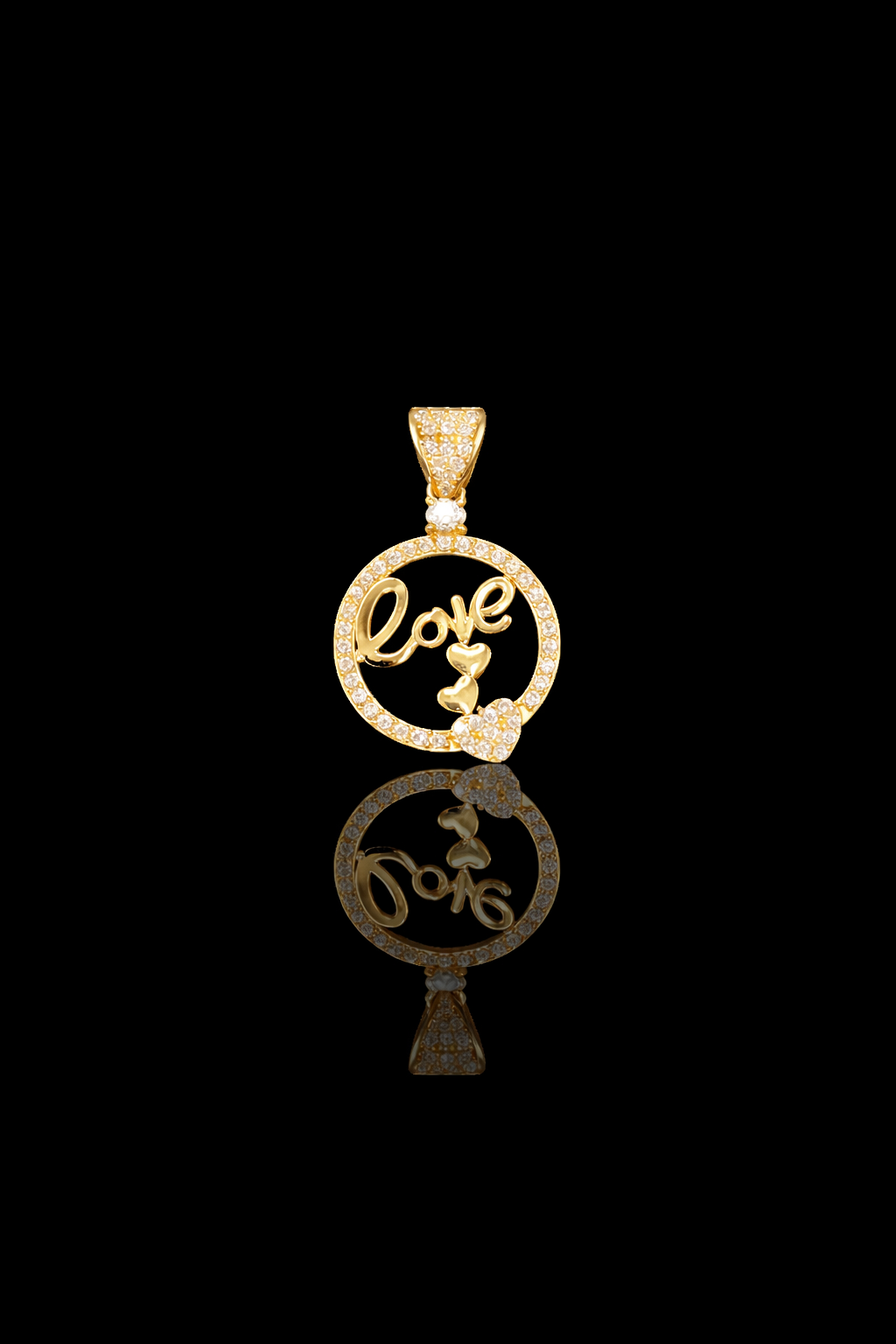 Gold 10k love pendant Cz