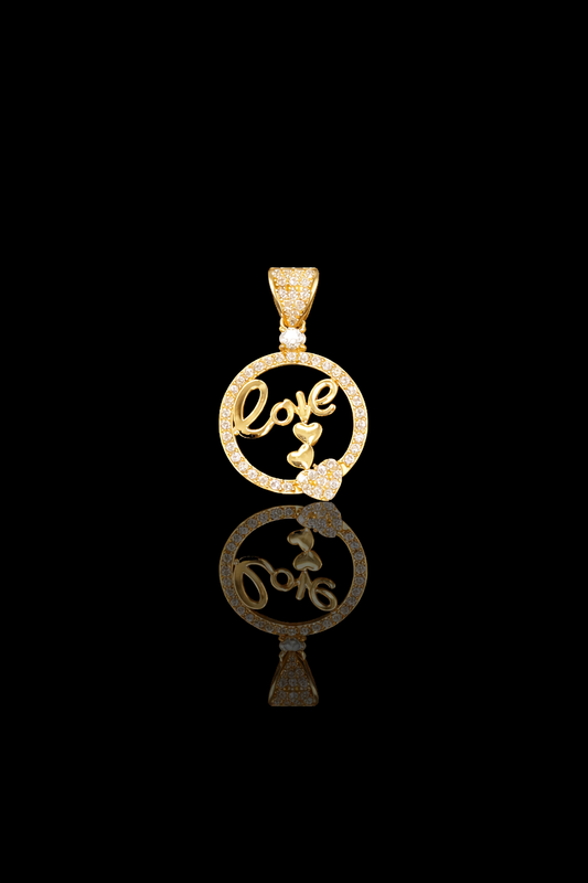 Gold 10k love pendant Cz