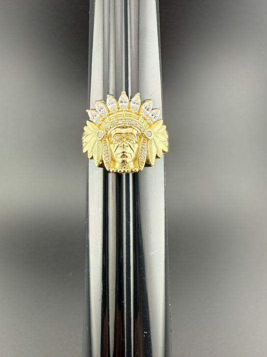 Gold 10k Indian Ring Cz