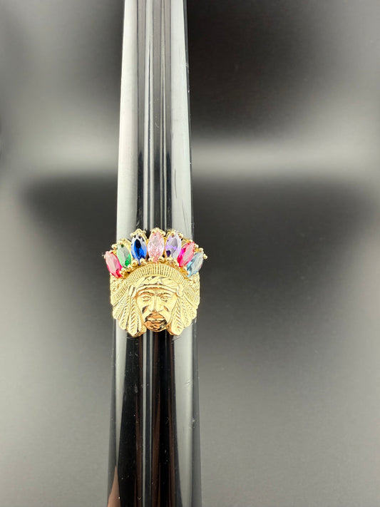 Gold 10k Indian ring Cz