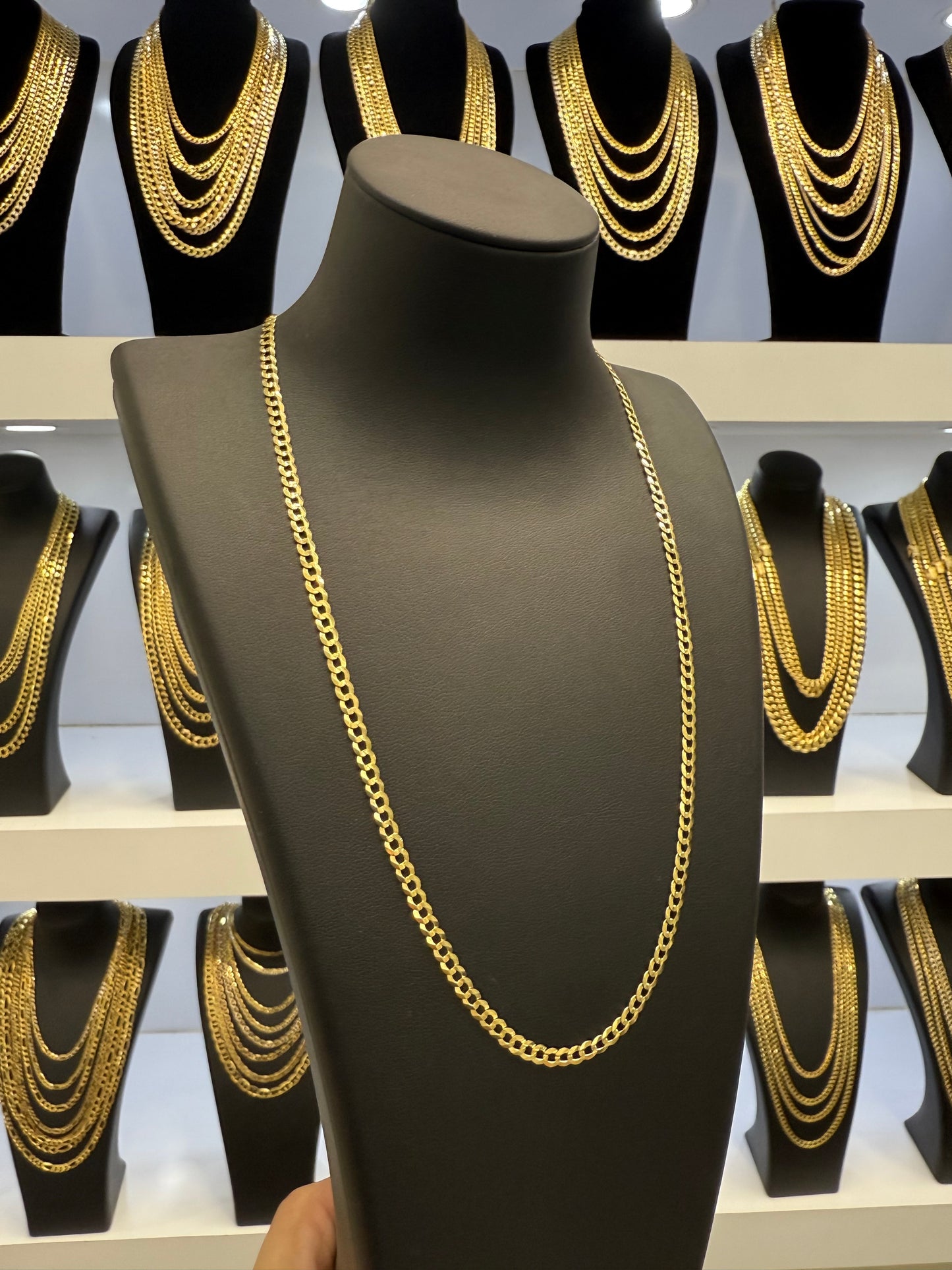 Solid 10k Curb Chain 4mm 22”