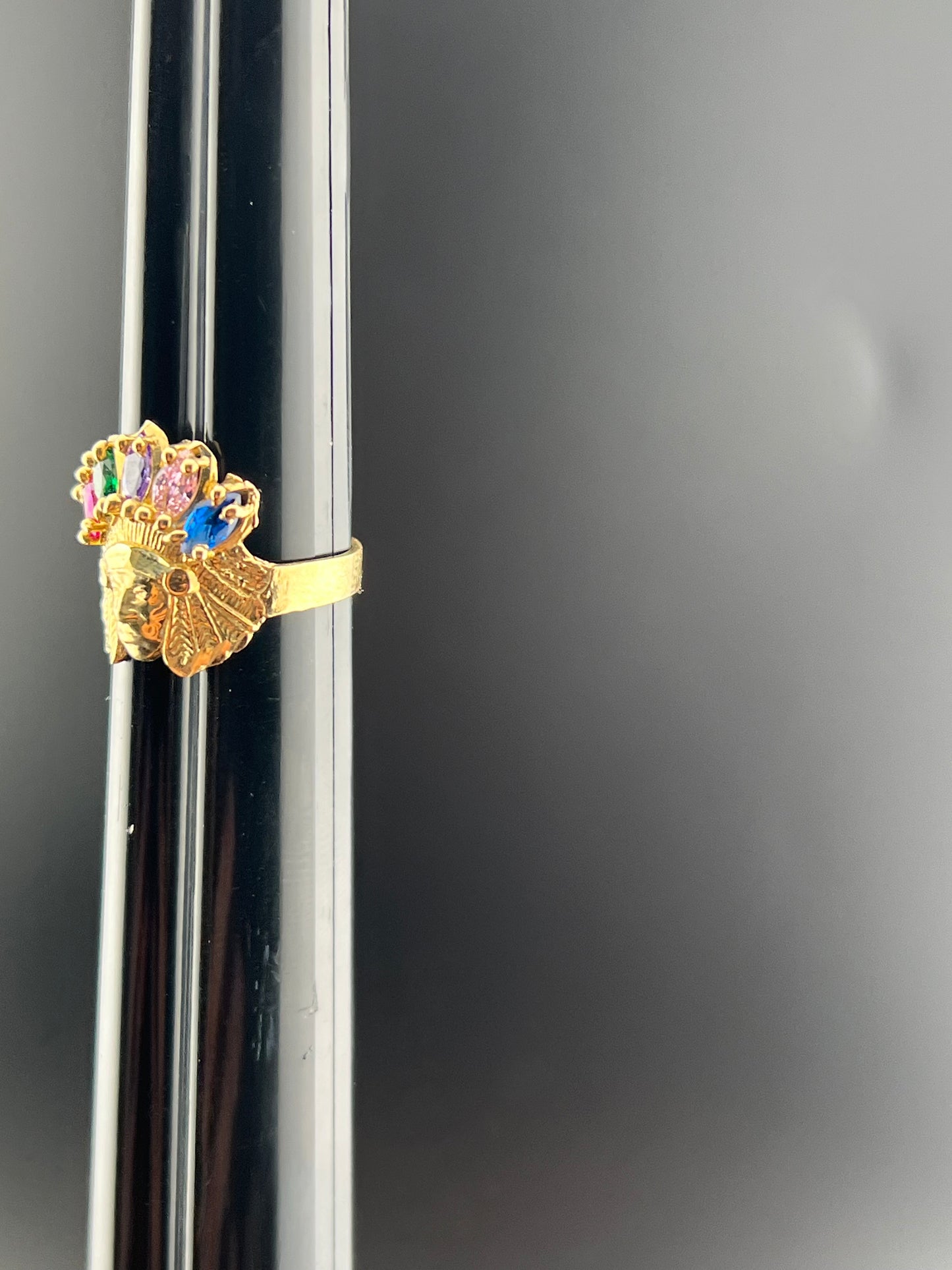Gold 10k Indian ring Cz