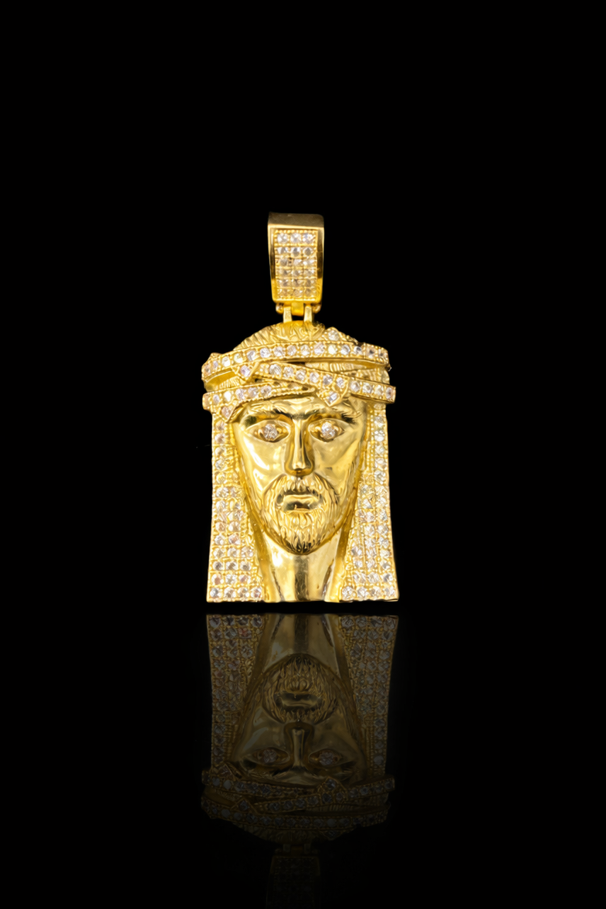 Gold 10k Jesus Pendant Cz