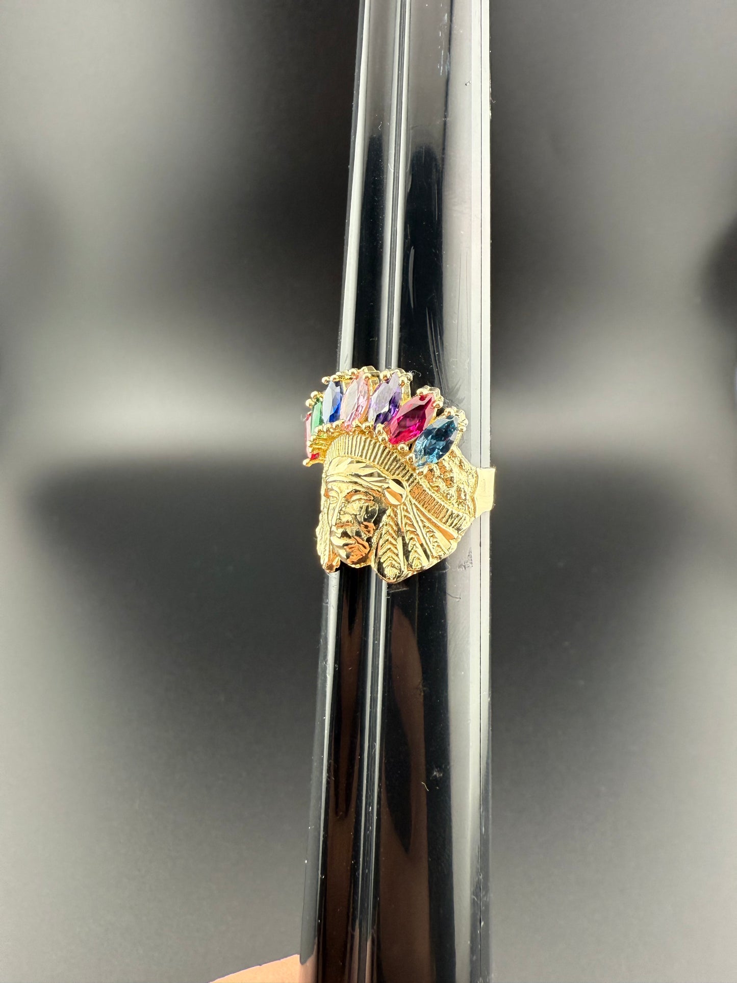 Gold 10k Indian ring Cz